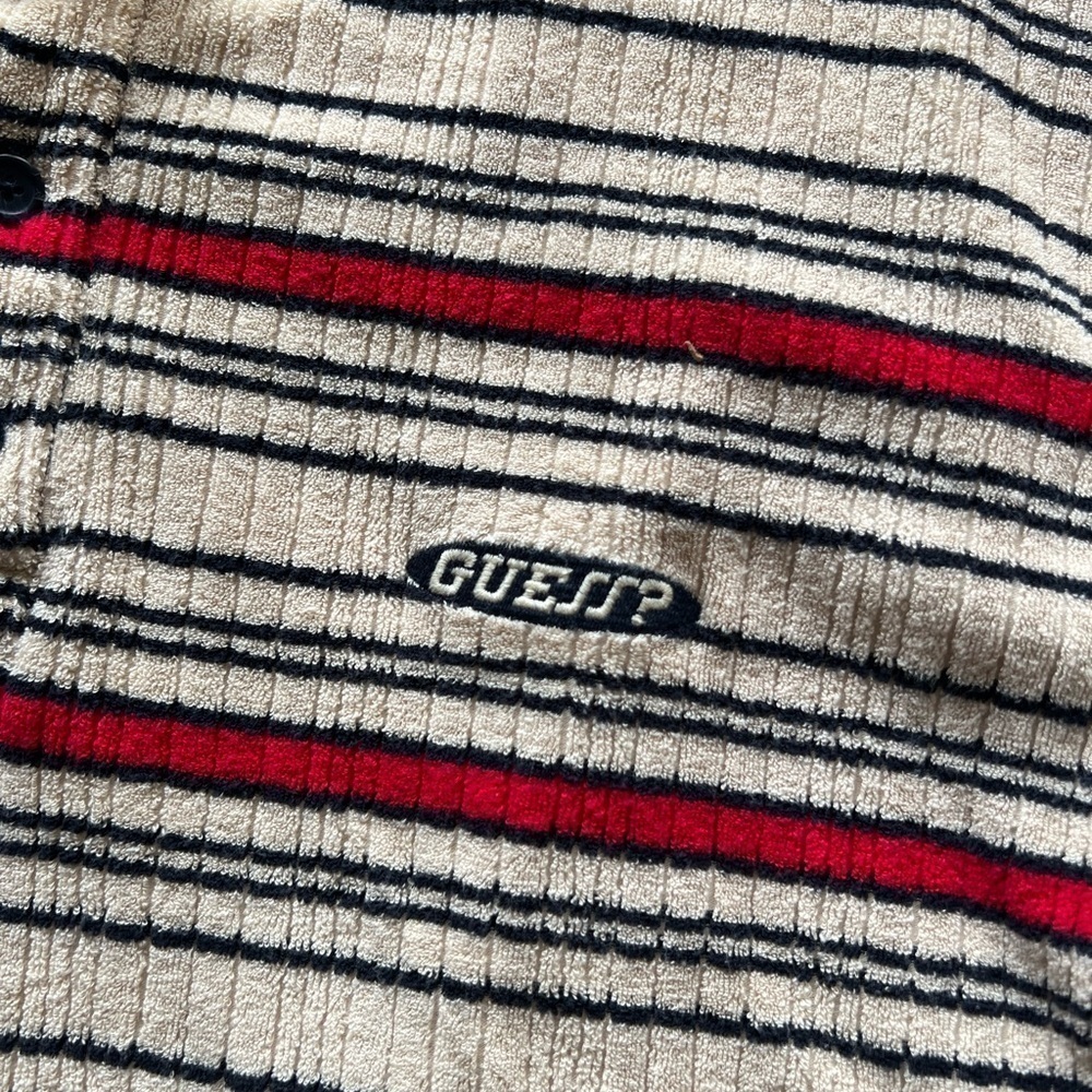Guess Jeans Vintage Towel Cloth Striped Shirt - Picture 3 of 4
